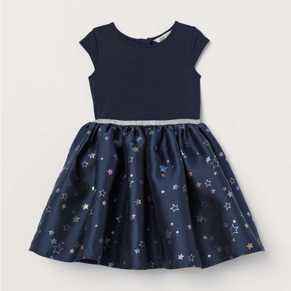 ❌SOLD❌ H&M Navy Star Print Dress - Picture 2 of 7